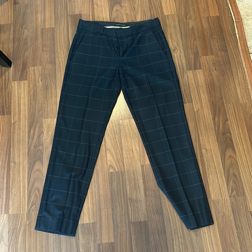 Banana republic navy plaid trousers